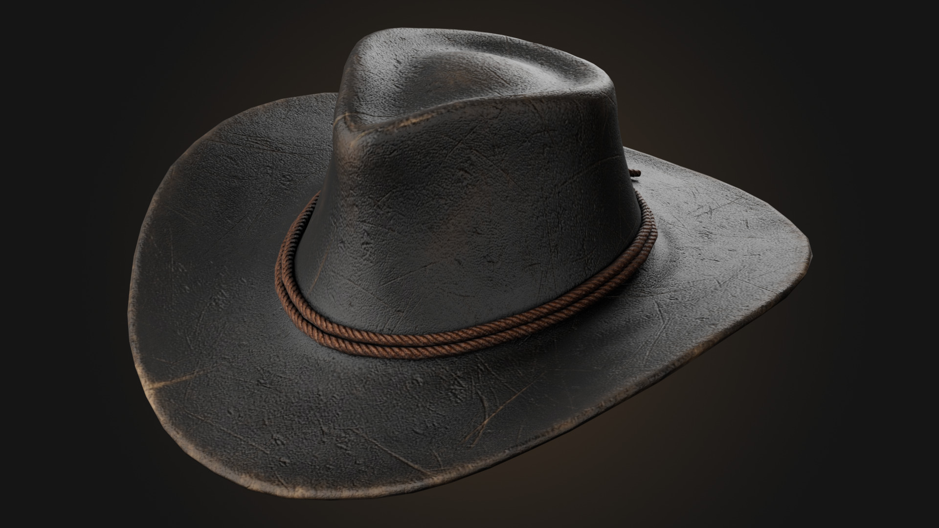 Cowboy hat Low-poly 3D model_1