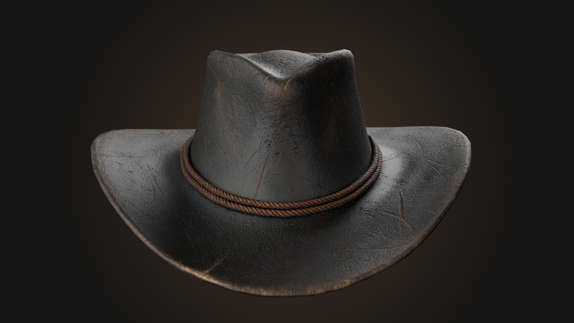Cowboy hat Low-poly 3D model_3