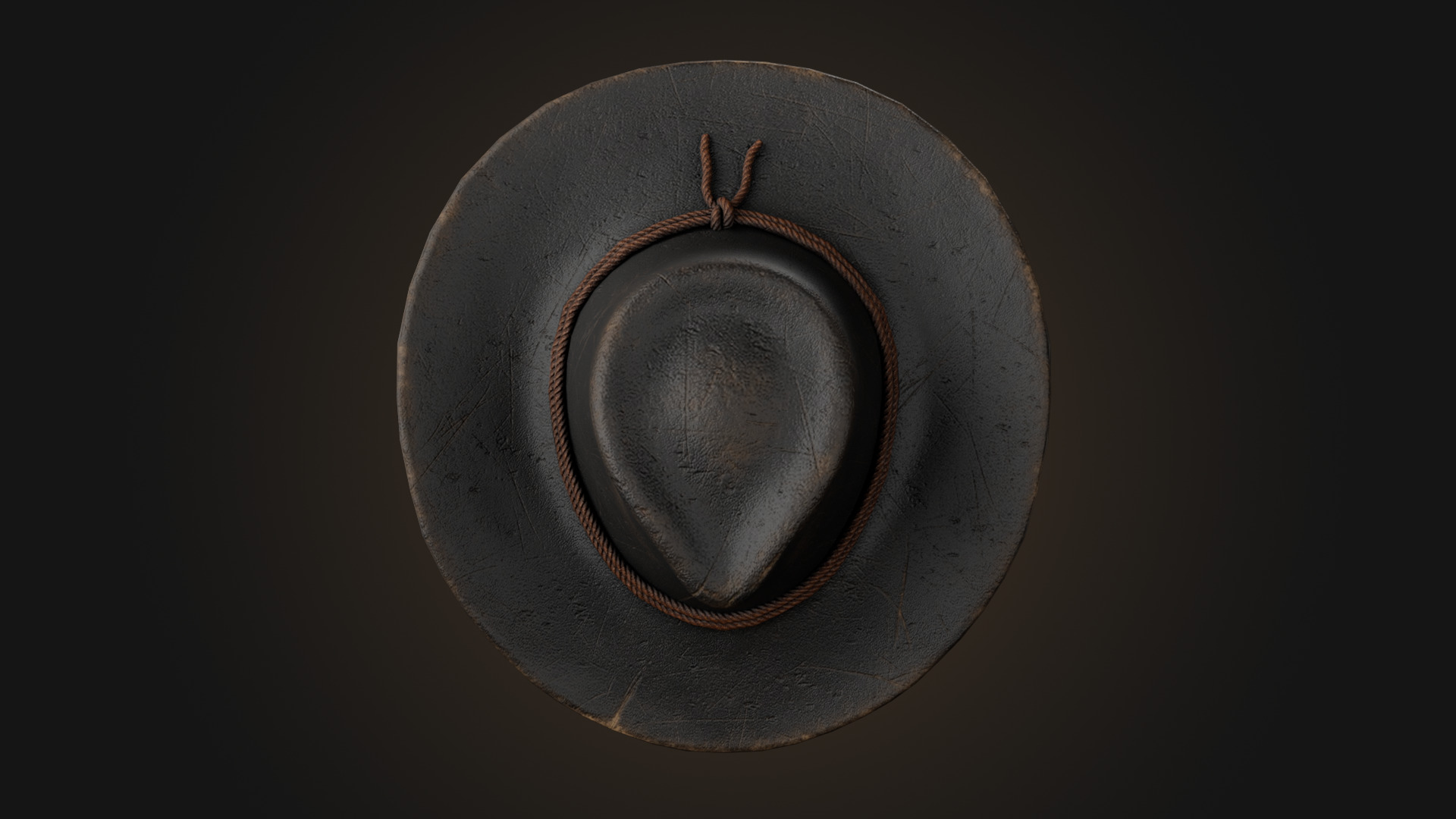 Cowboy hat Low-poly 3D model_5