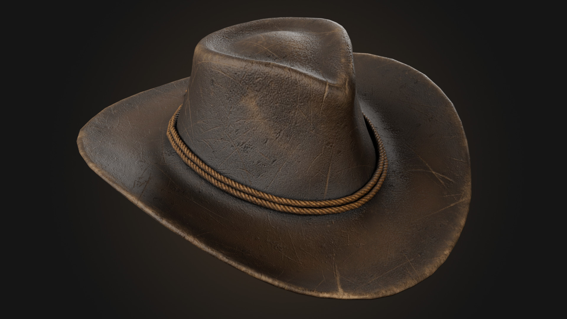 Cowboy hat Low-poly 3D model_8