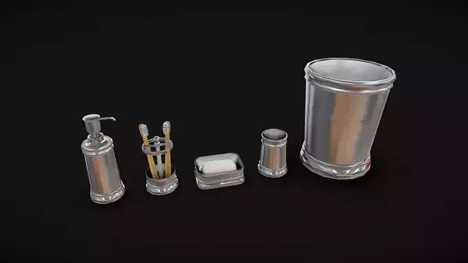 Bathroom Accessories 01 Low-poly 3D model