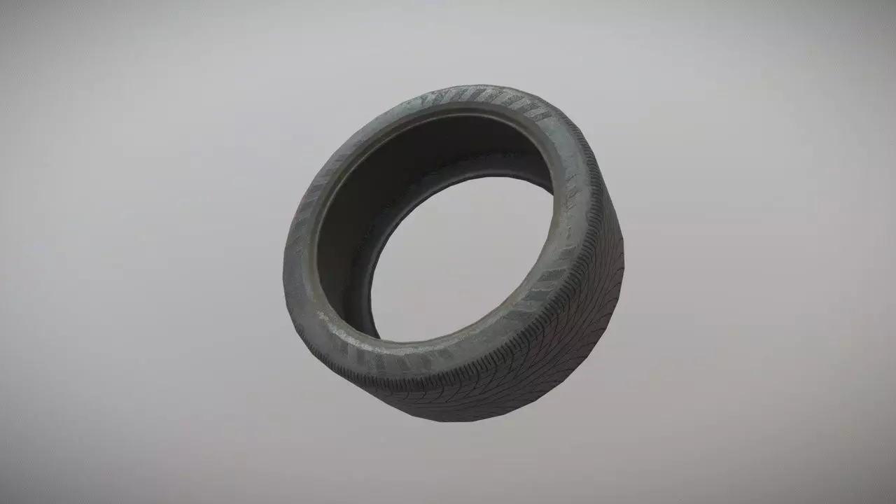 Car Tire Low-poly 3D model_0
