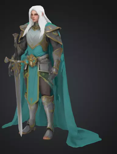 Stylized Warrior Woman Fantasy 3D Character Free low-poly 3D model