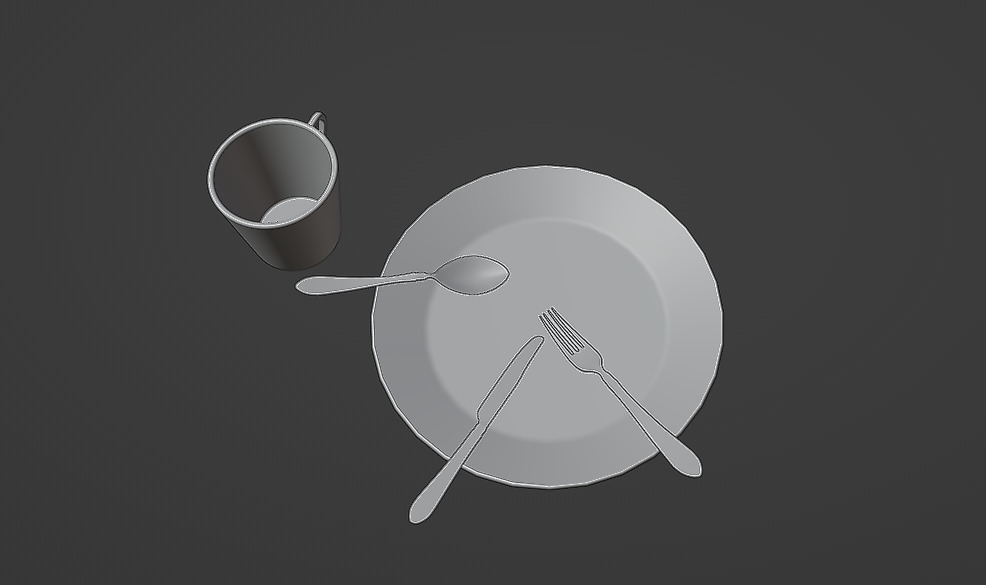 Tableware set 3d model Low-poly 3D model_3
