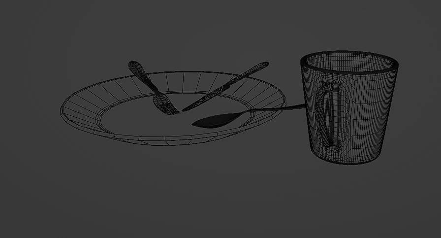 Tableware set 3d model Low-poly 3D model_4