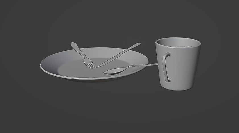 Tableware set 3d model Low-poly 3D model_5