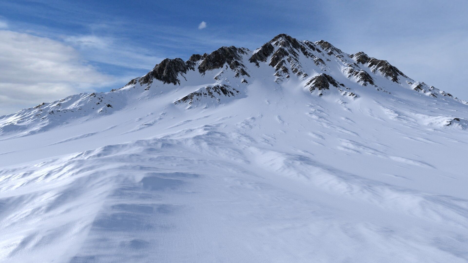 Snow Mountain 15 Low-poly 3D model_7