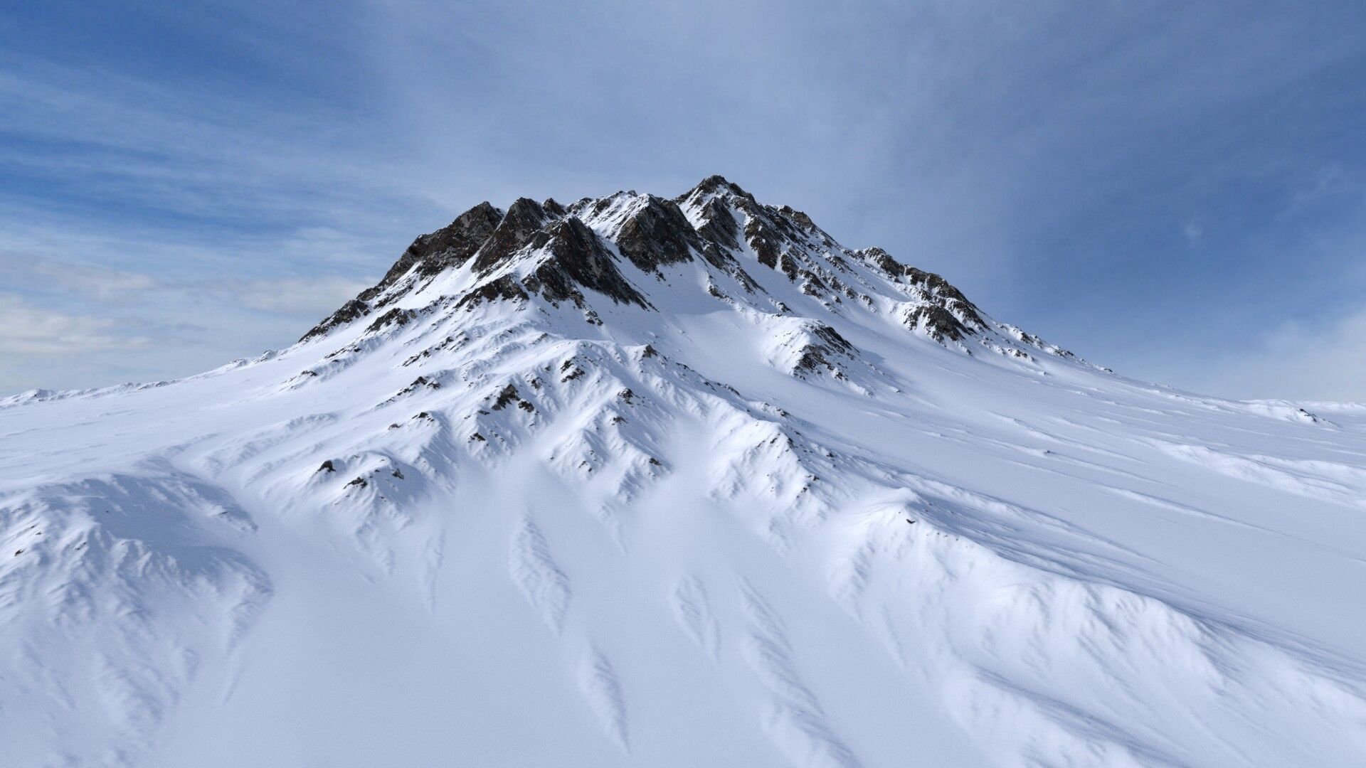 Snow Mountain 15 Low-poly 3D model_5