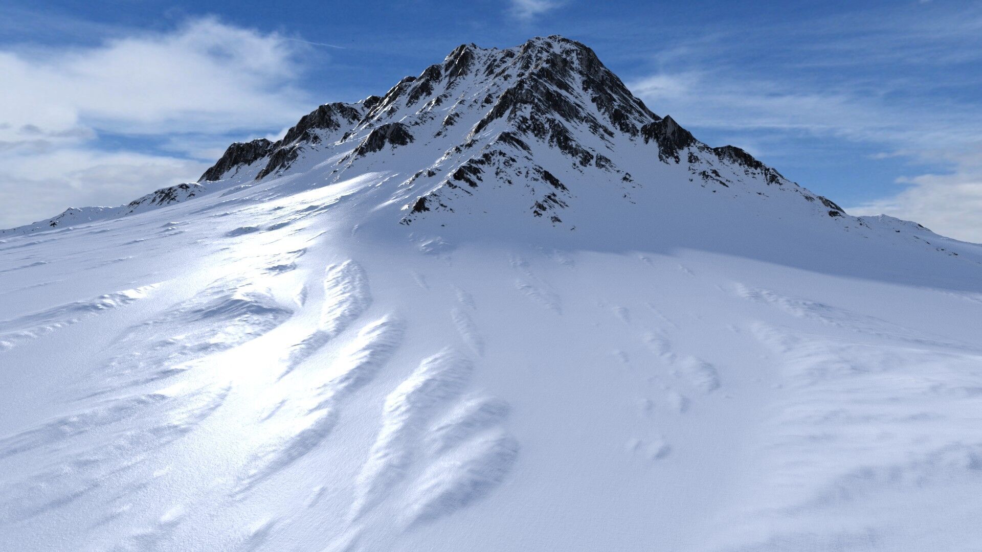 Snow Mountain 15 Low-poly 3D model_9
