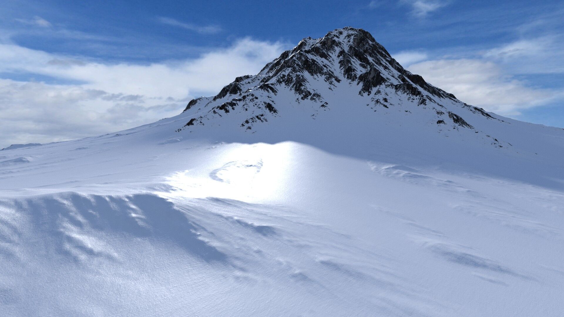 Snow Mountain 15 Low-poly 3D model_10