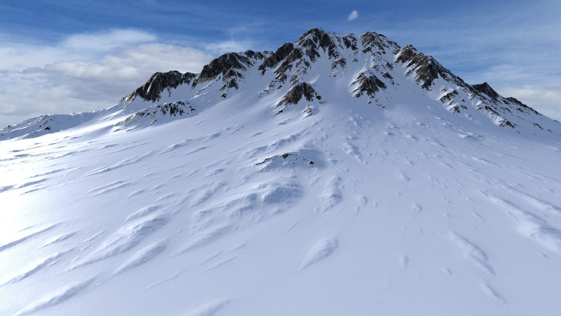 Snow Mountain 15 Low-poly 3D model_8