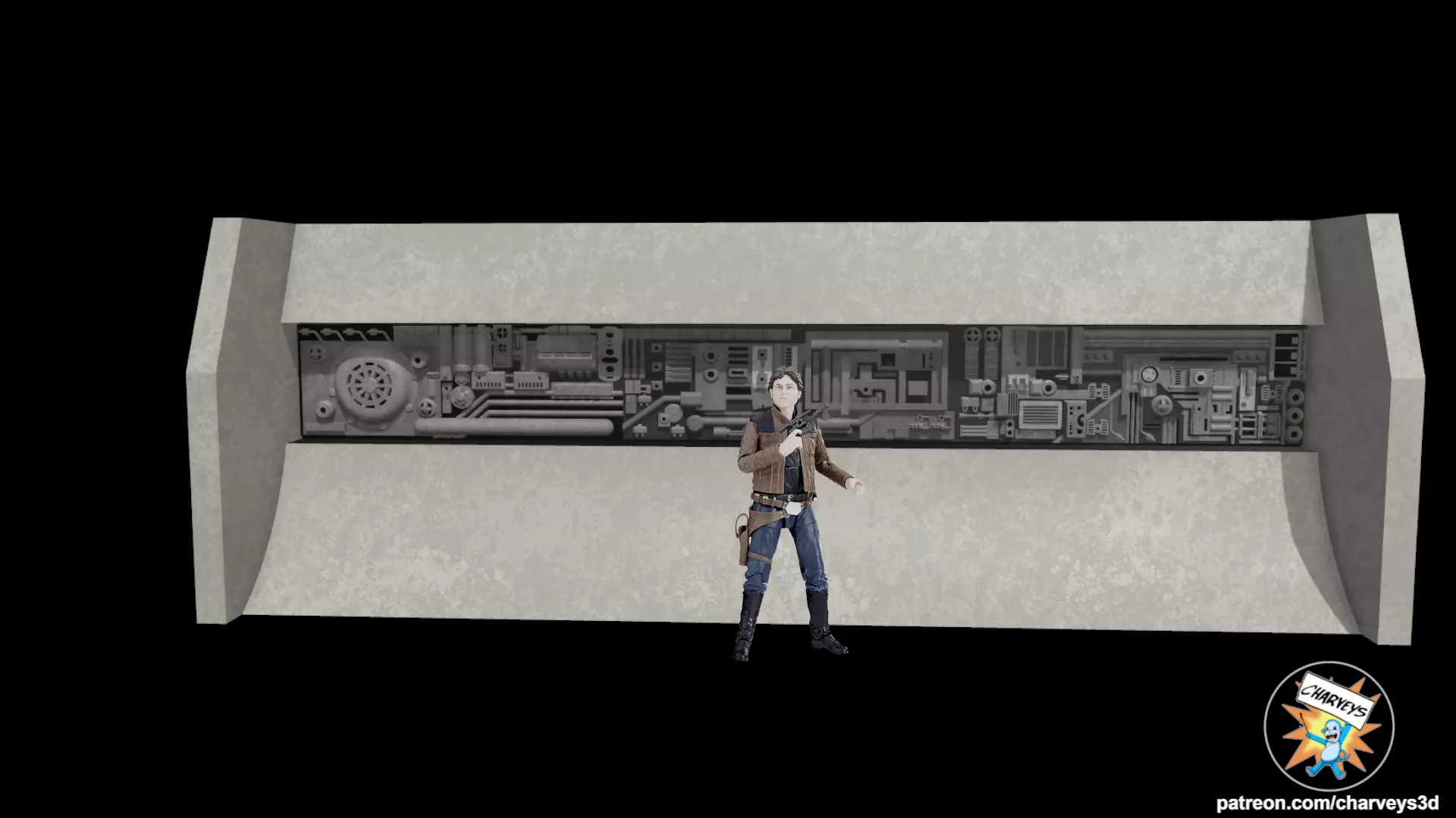 Star Wars Corellian Street Shelf Diorama for action figures 3D print model_0