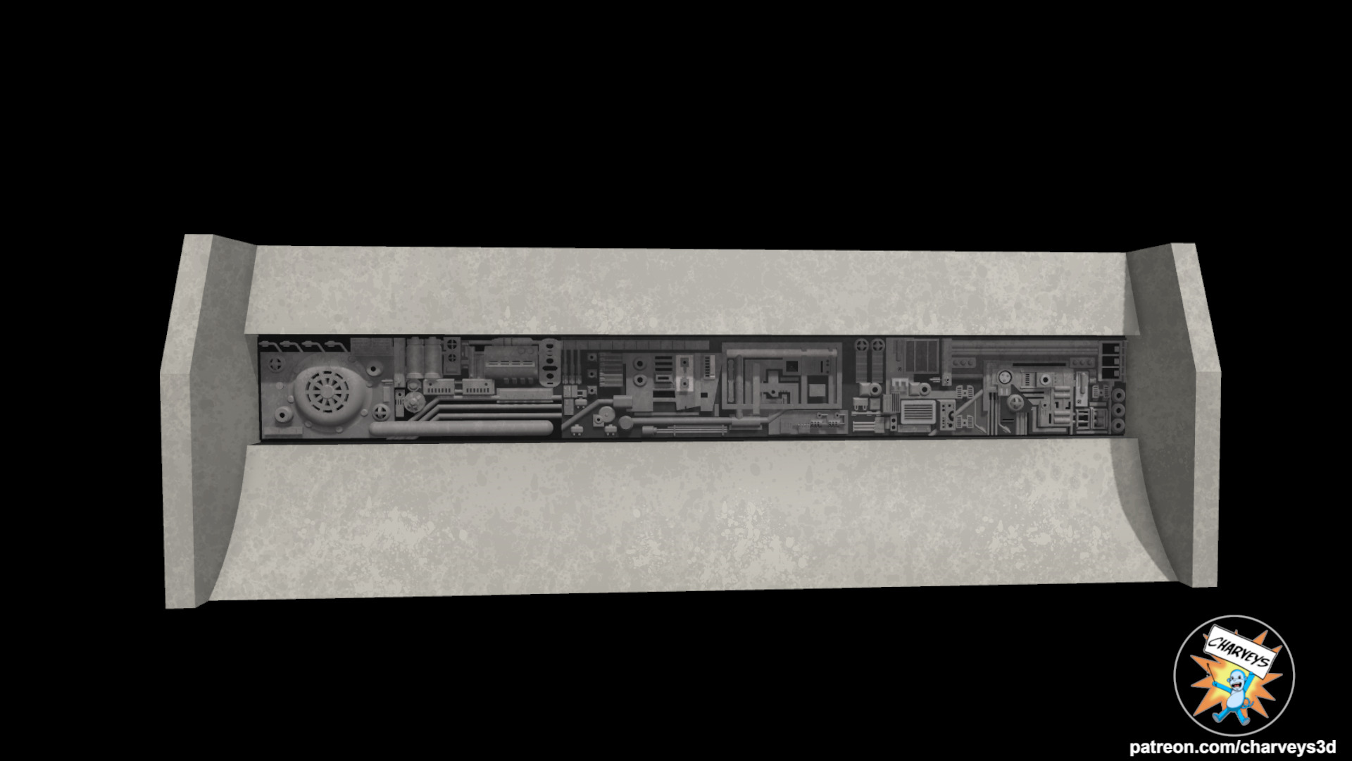 Star Wars Corellian Street Shelf Diorama for action figures 3D print model_1