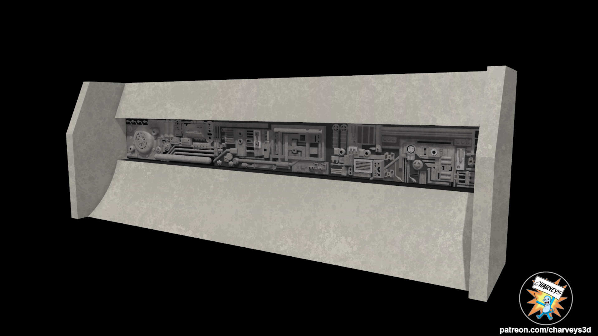 Star Wars Corellian Street Shelf Diorama for action figures 3D print model_2