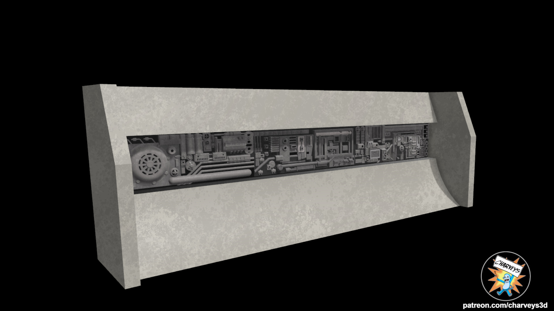 Star Wars Corellian Street Shelf Diorama for action figures 3D print model_3