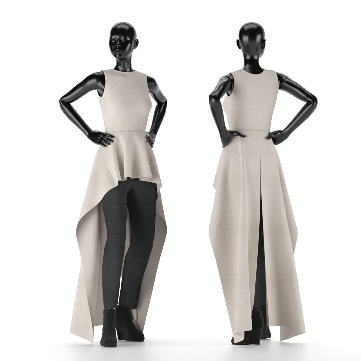 Mannequin Set Vol 002 Low-poly 3D model_5