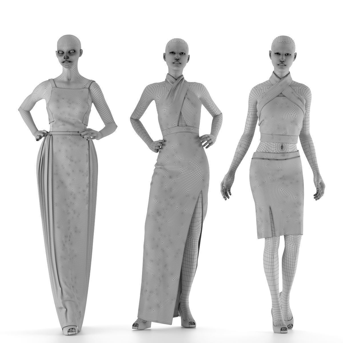 Mannequin Set Vol 002 Low-poly 3D model_16