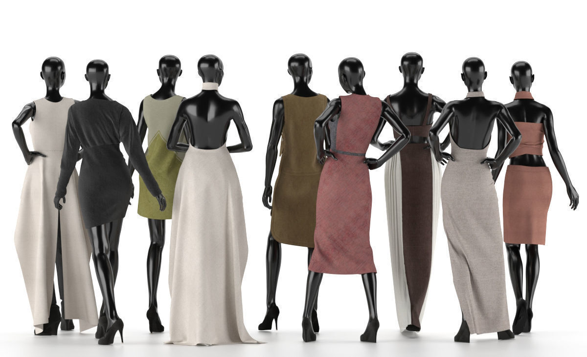 Mannequin Set Vol 002 Low-poly 3D model_1