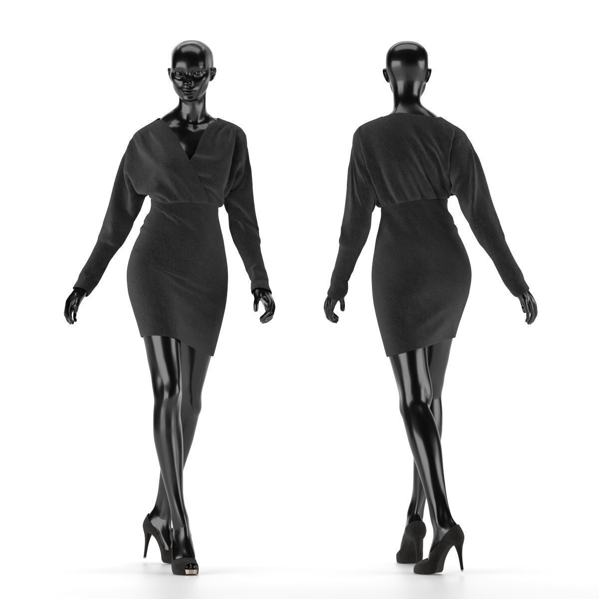 Mannequin Set Vol 002 Low-poly 3D model_9