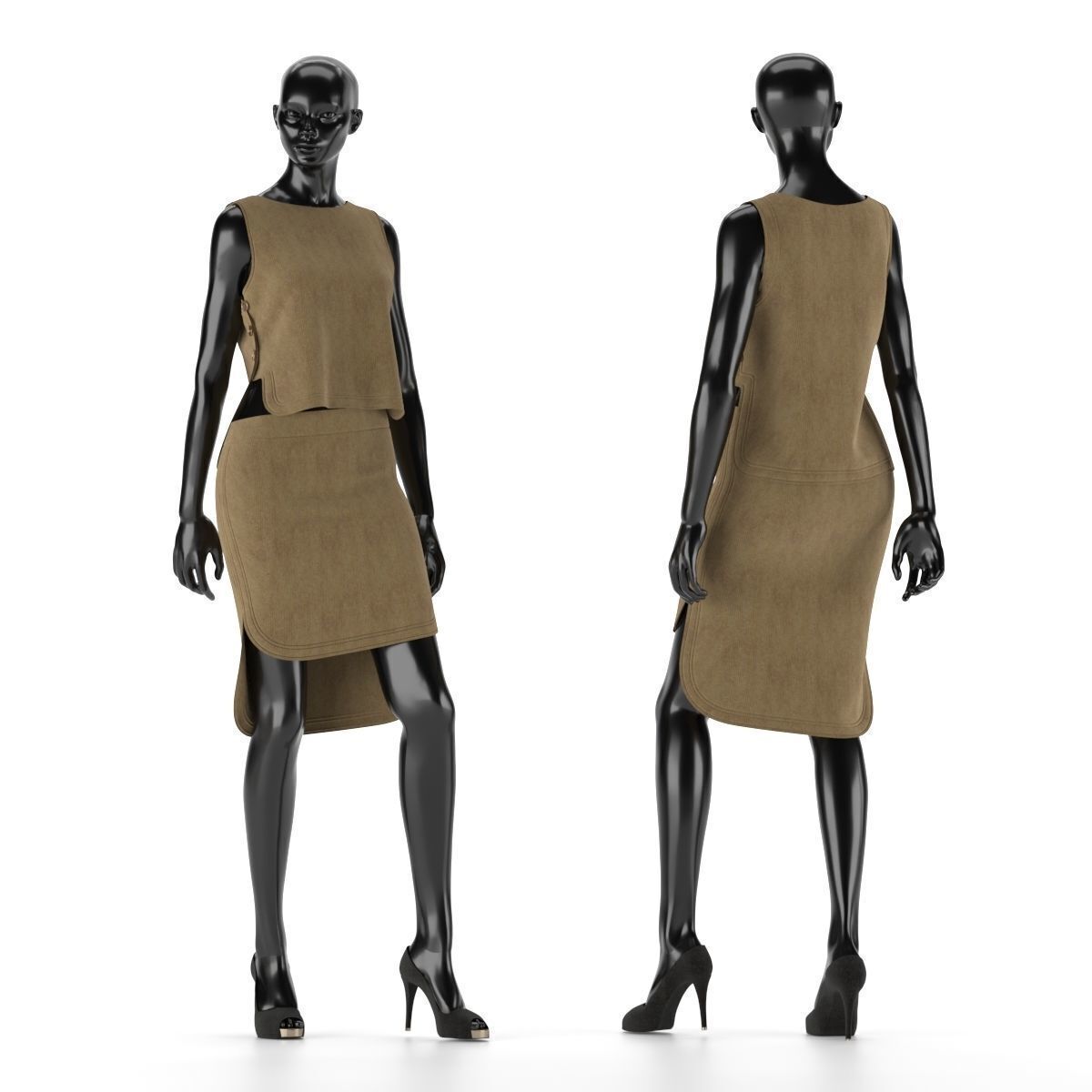 Mannequin Set Vol 002 Low-poly 3D model_11
