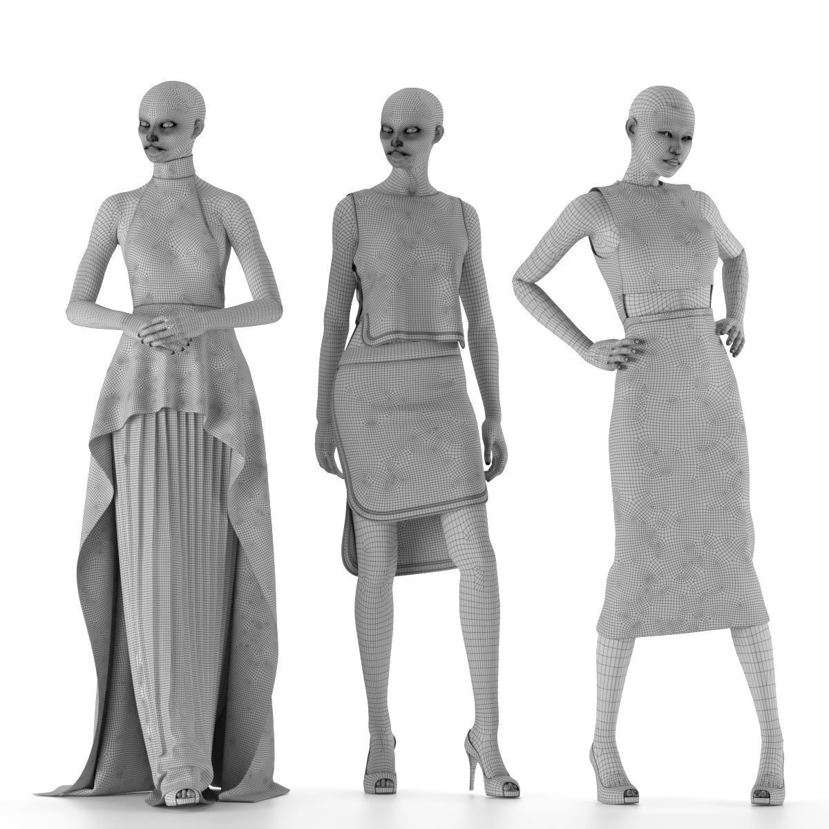 Mannequin Set Vol 002 Low-poly 3D model_14