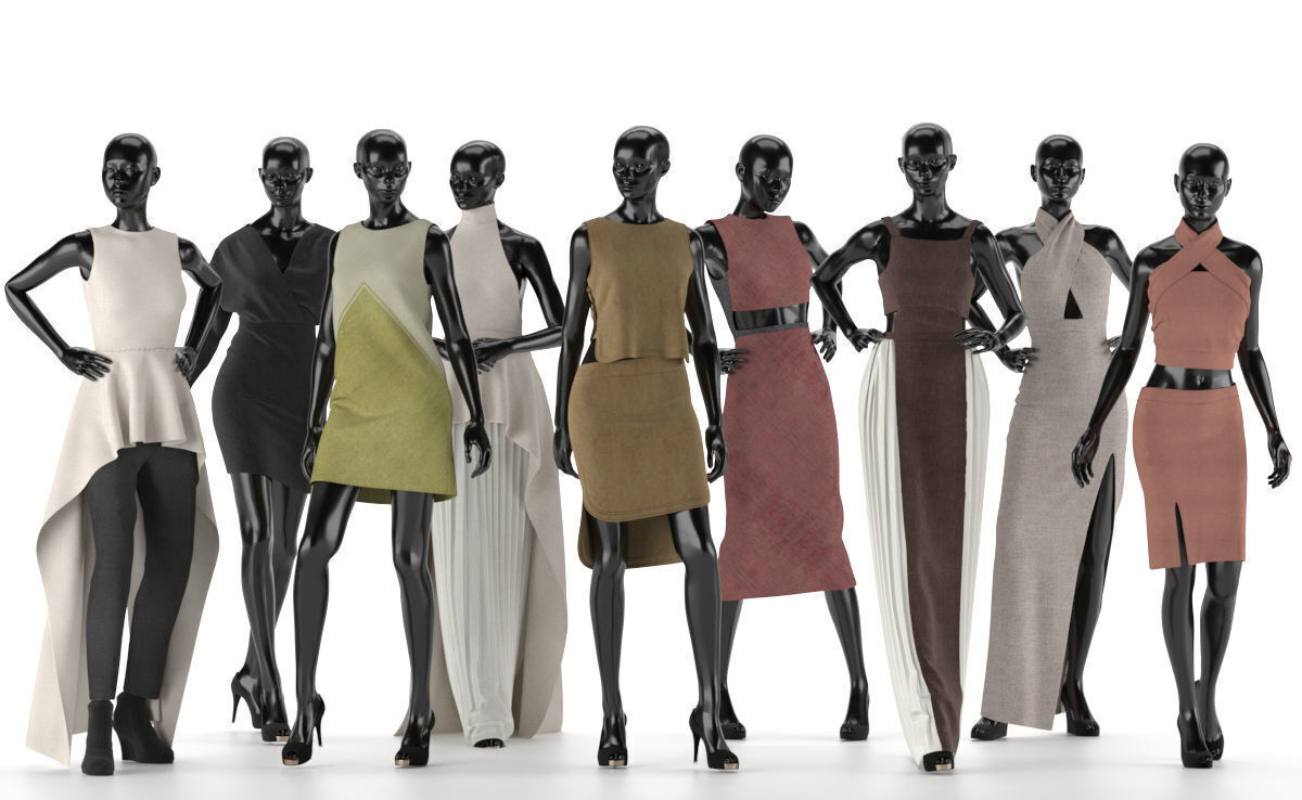 Mannequin Set Vol 002 Low-poly 3D model_2