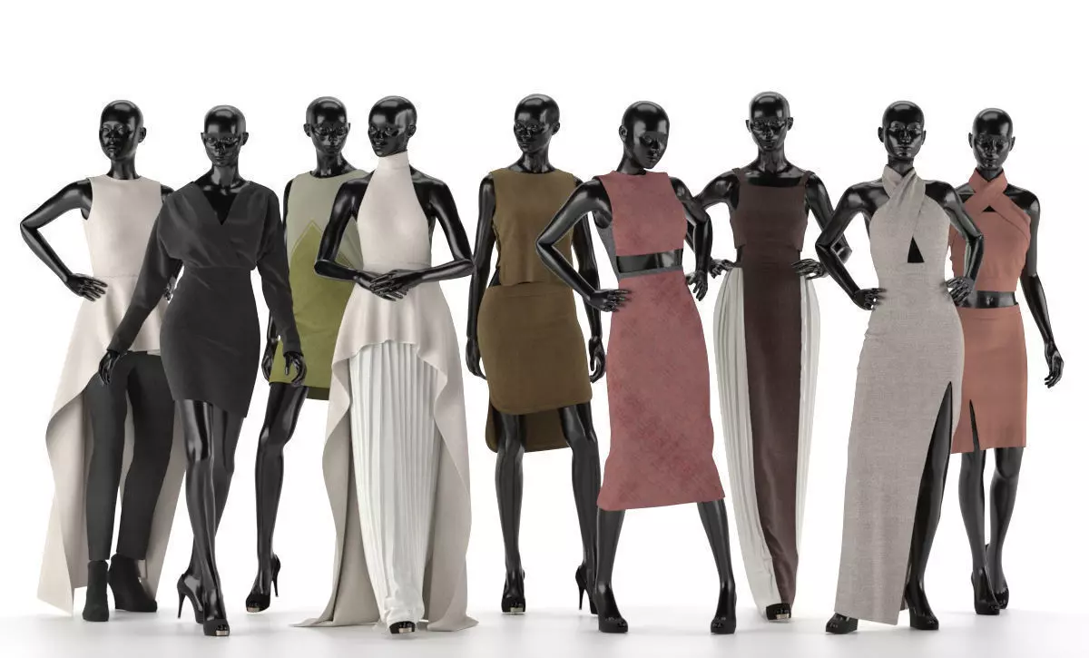 Mannequin Set Vol 002 Low-poly 3D model_0