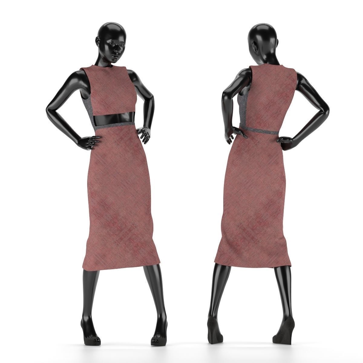 Mannequin Set Vol 002 Low-poly 3D model_10