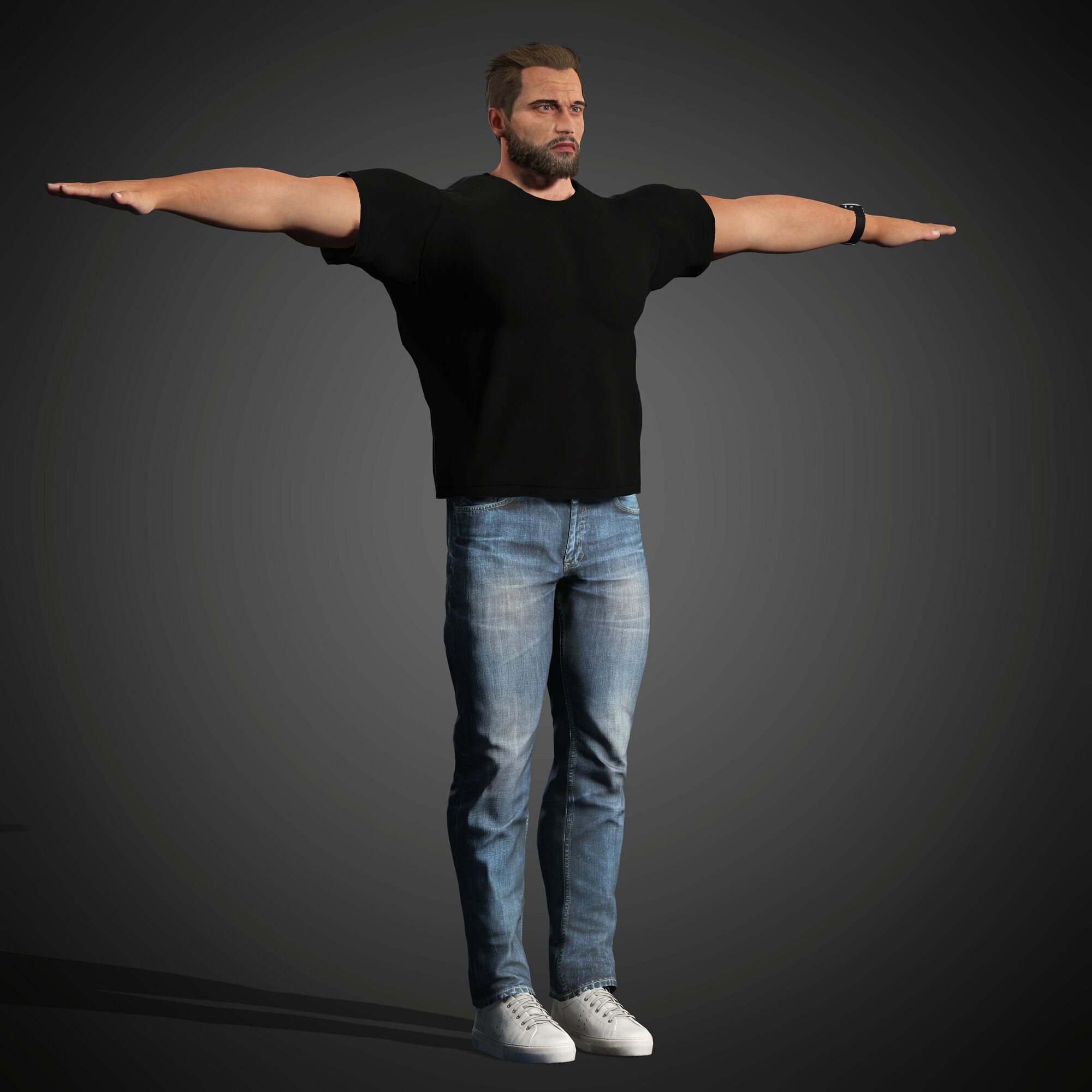 Arnold Schwarzenegger Character Low-poly 3D model_19