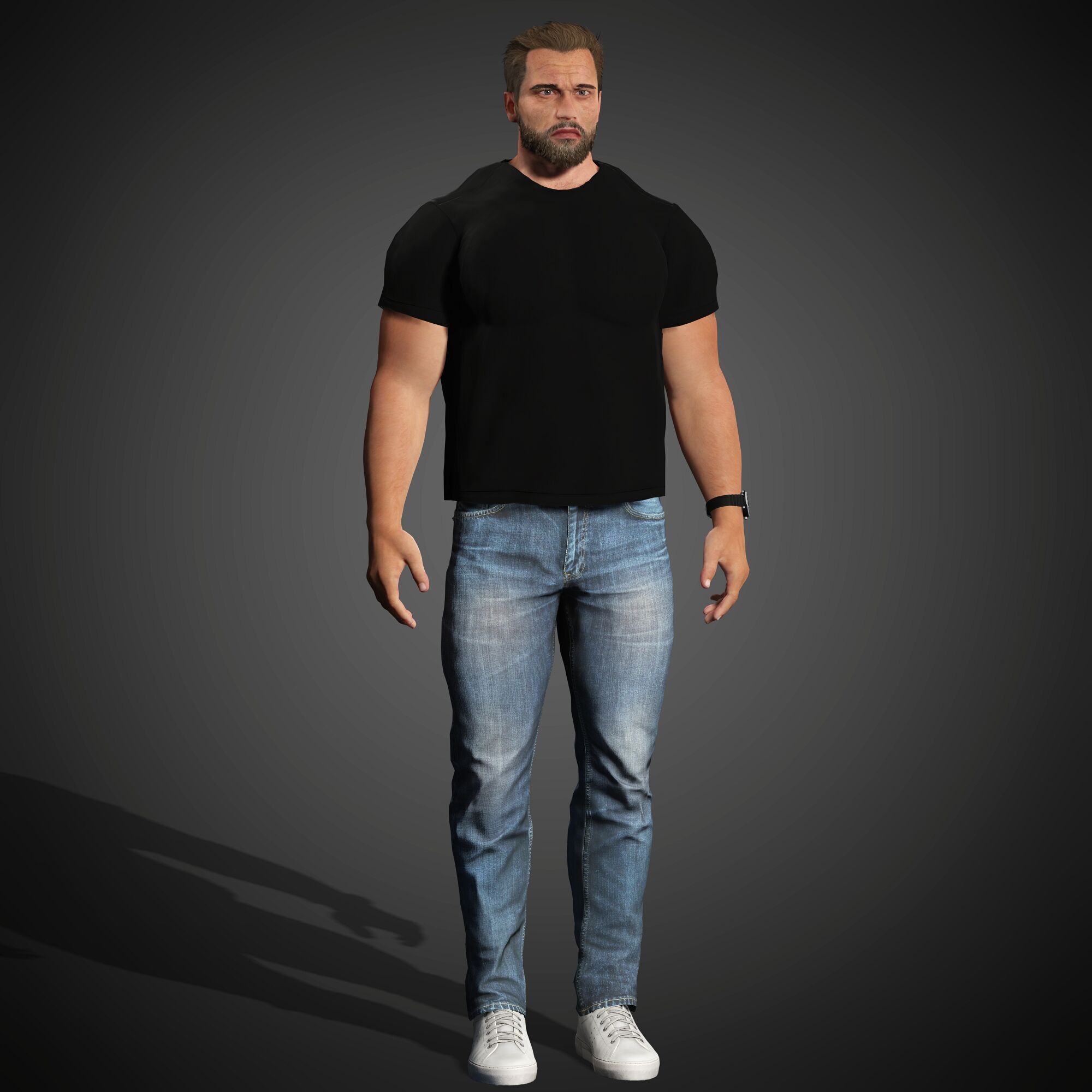 Arnold Schwarzenegger Character Low-poly 3D model_13