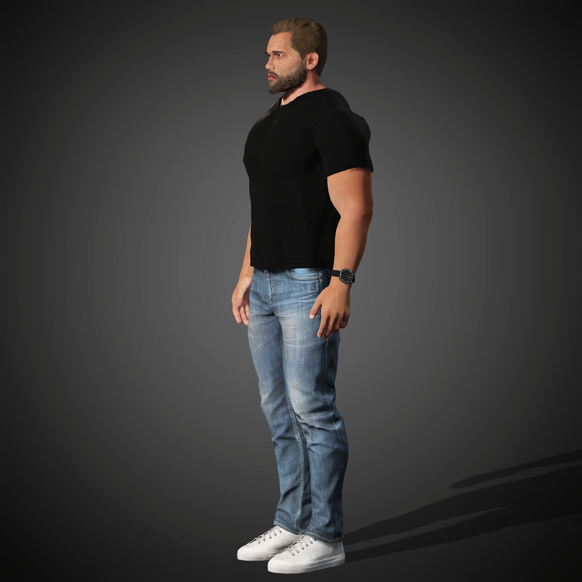 Arnold Schwarzenegger Character Low-poly 3D model_9