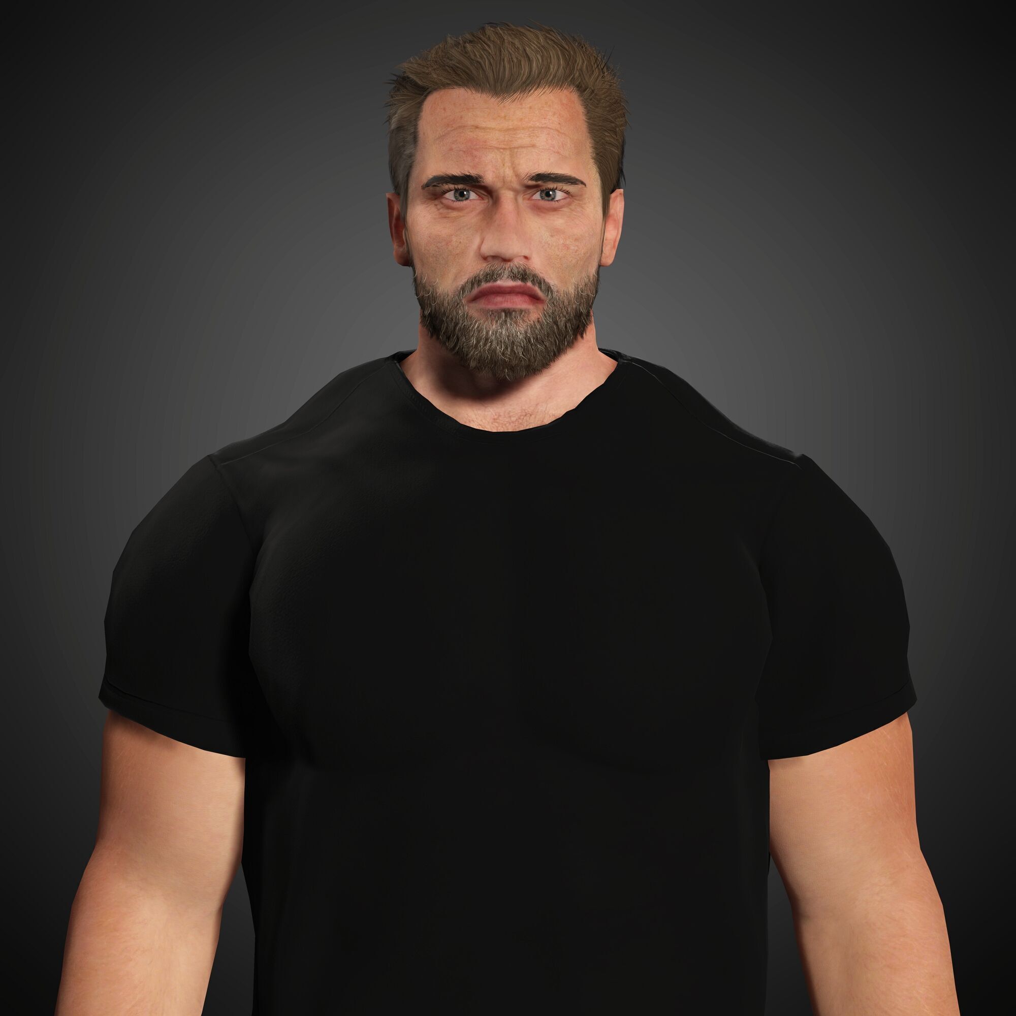 Arnold Schwarzenegger Character Low-poly 3D model_1