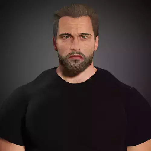 Arnold Schwarzenegger Character Low-poly 3D model