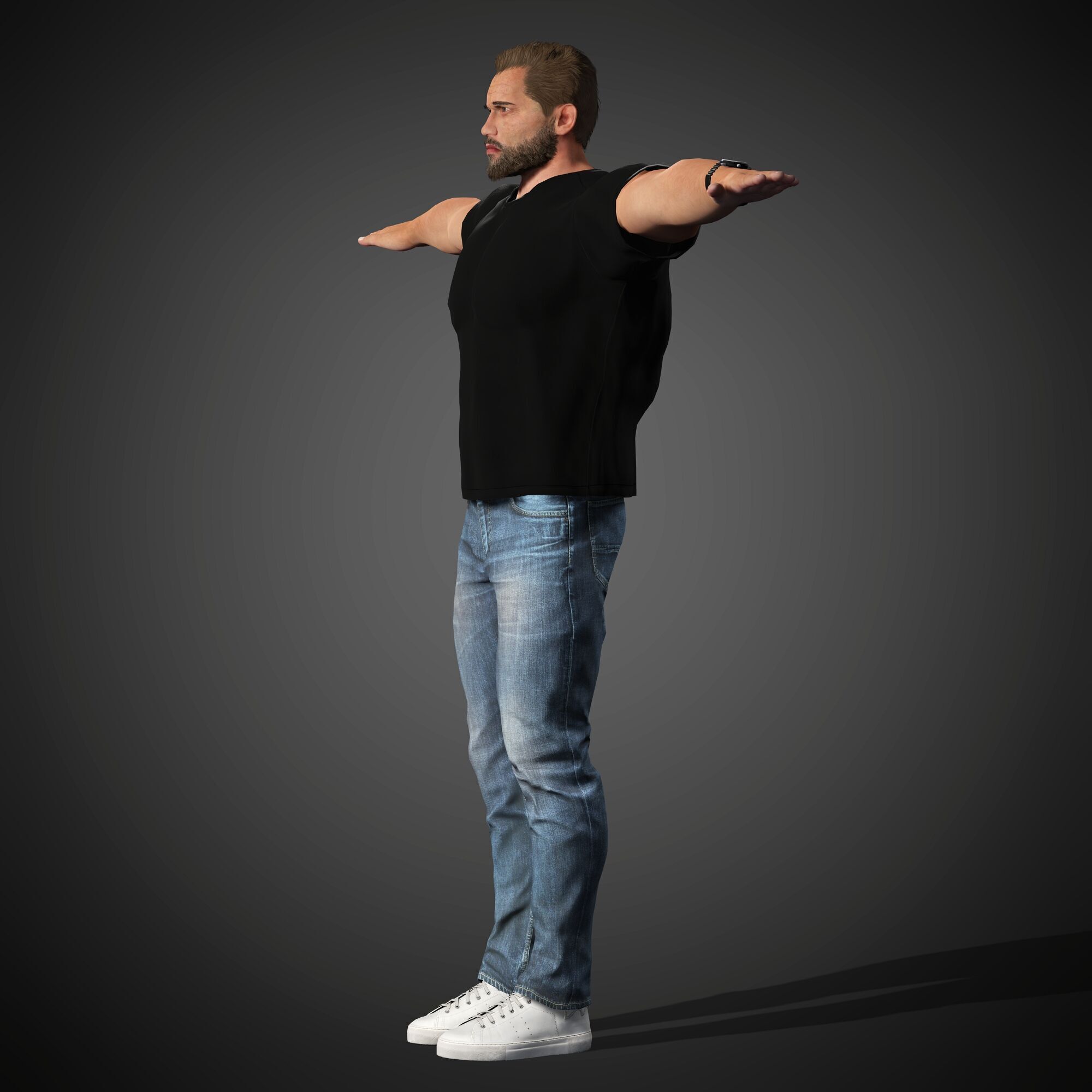 Arnold Schwarzenegger Character Low-poly 3D model_15