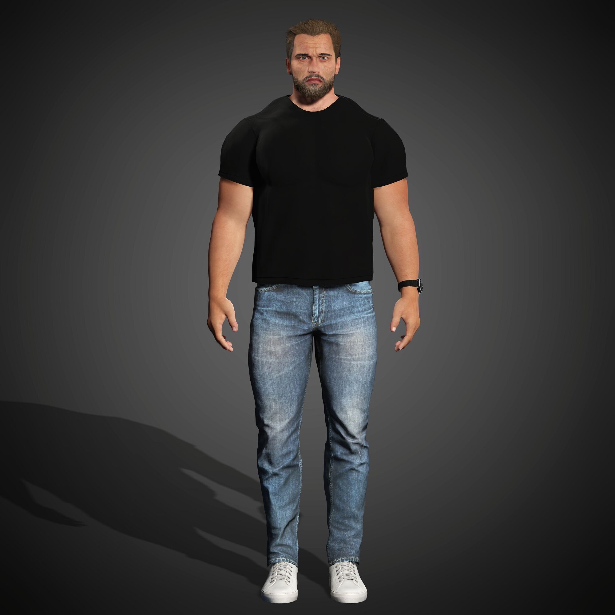 Arnold Schwarzenegger Character Low-poly 3D model_8