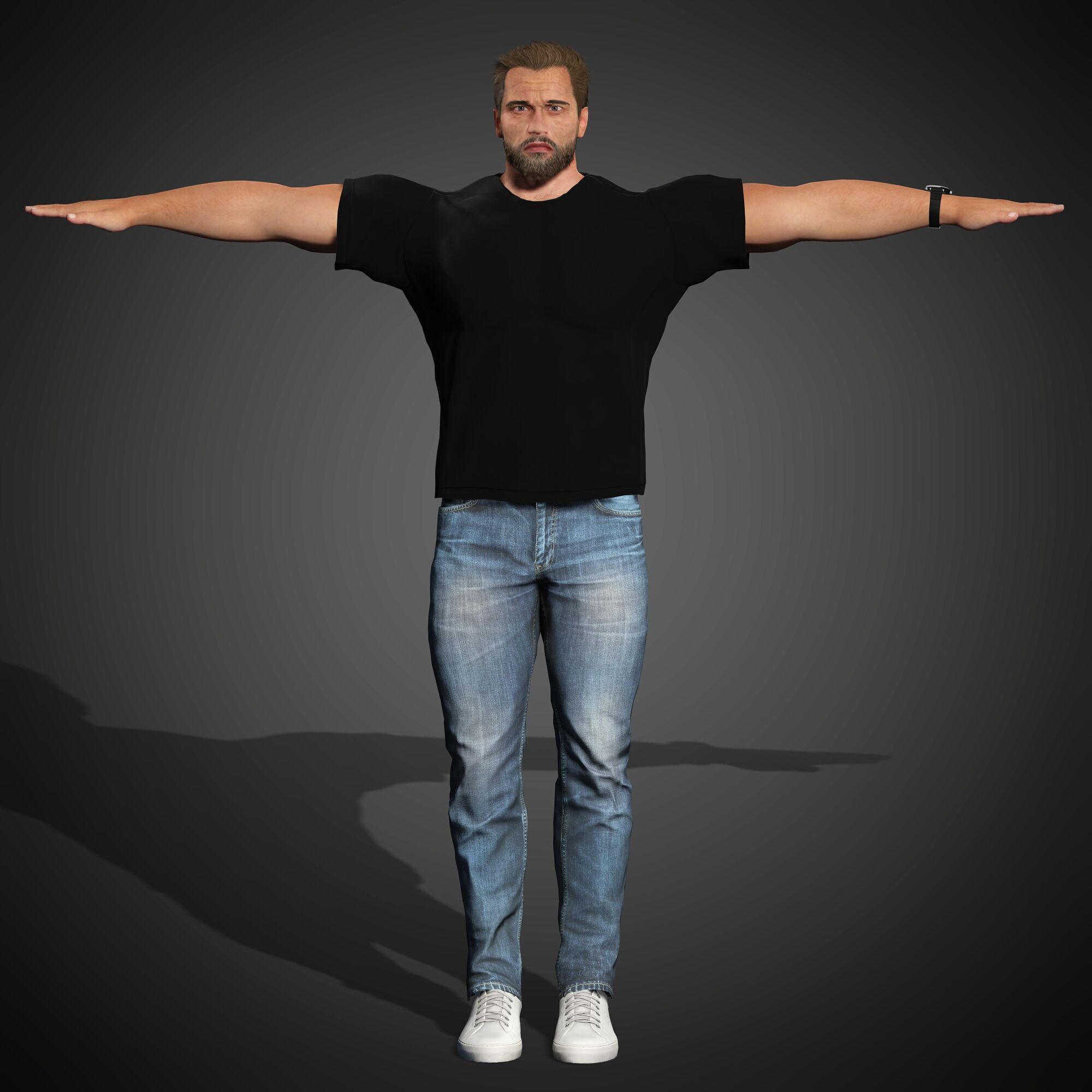 Arnold Schwarzenegger Character Low-poly 3D model_14