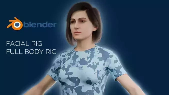 Realistic Casual Girl Fully Rigged