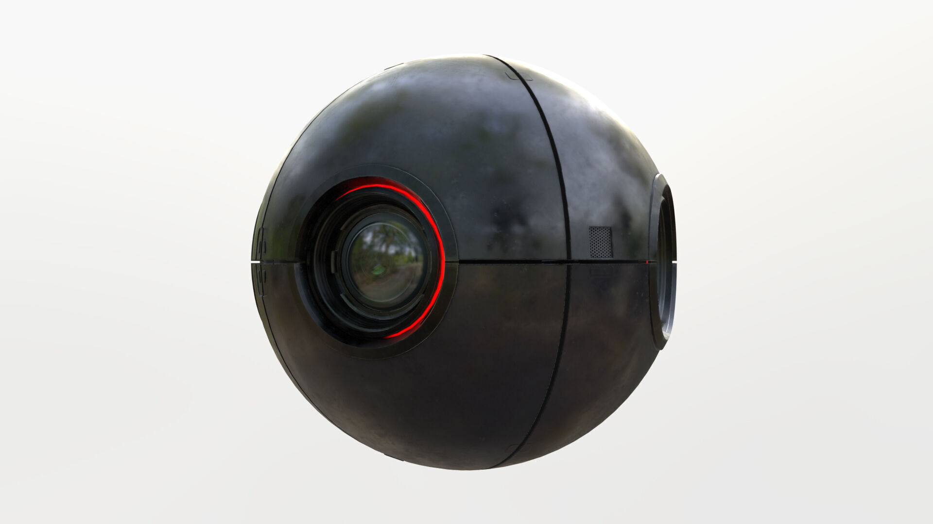 Futuristic Surveillance Drone - Spherical Sci-Fi Bot Low-poly 3D model_11