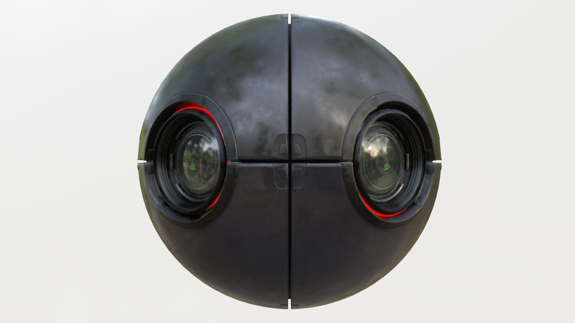 Futuristic Surveillance Drone - Spherical Sci-Fi Bot Low-poly 3D model_7