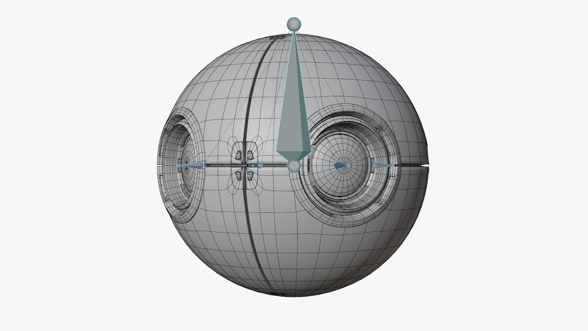 Futuristic Surveillance Drone - Spherical Sci-Fi Bot Low-poly 3D model_3