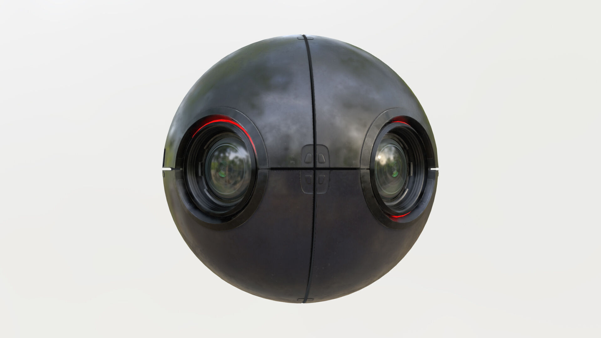 Futuristic Surveillance Drone - Spherical Sci-Fi Bot Low-poly 3D model_9