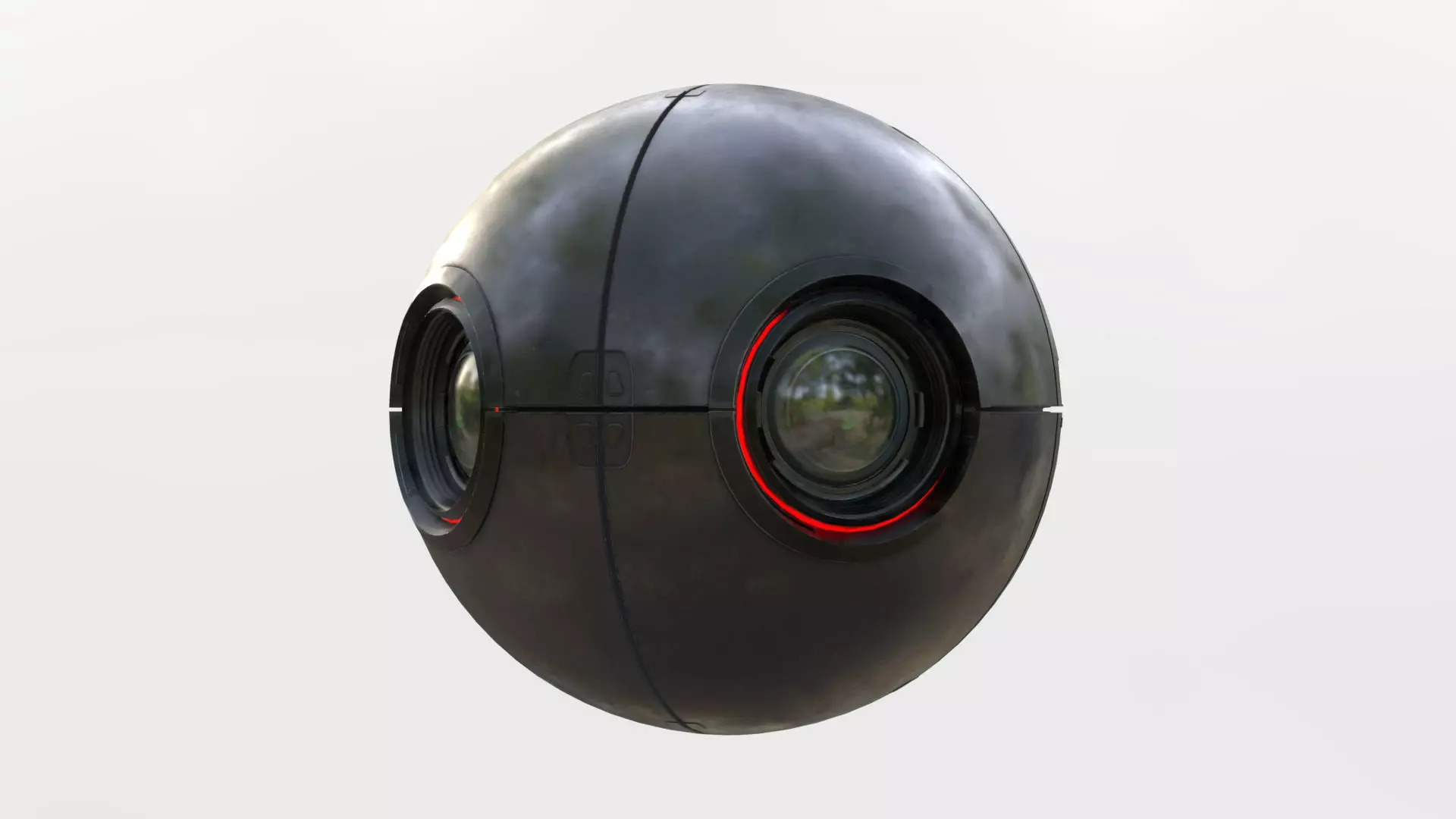Futuristic Surveillance Drone - Spherical Sci-Fi Bot Low-poly 3D model_0