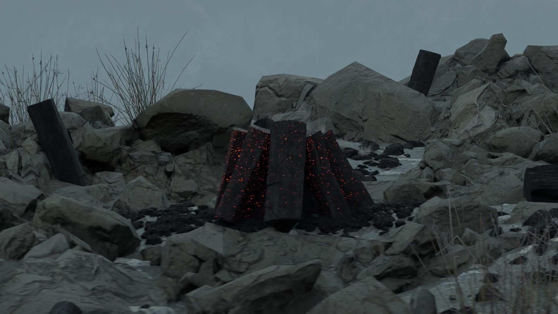 Burnt Firewood Pack Low-poly 3D model_2