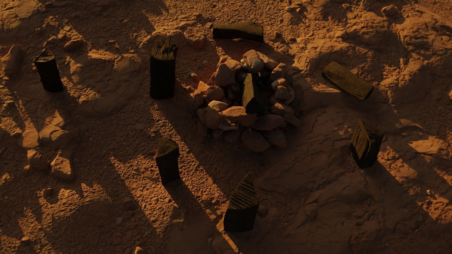 Burnt Firewood Pack Low-poly 3D model_11