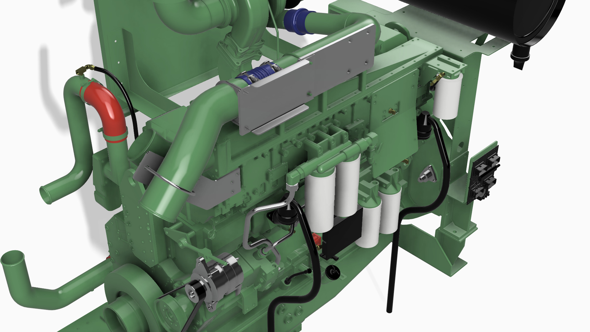 QSK23 Generator cummins diesel engine 3D print model_8