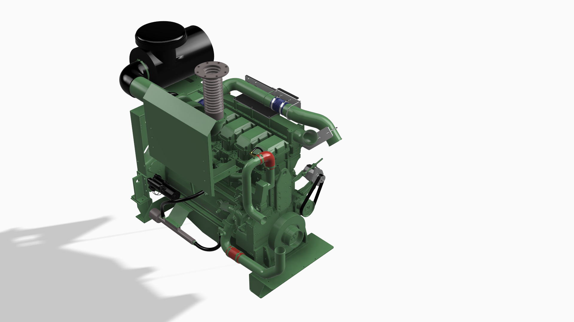 QSK23 Generator cummins diesel engine 3D print model_6