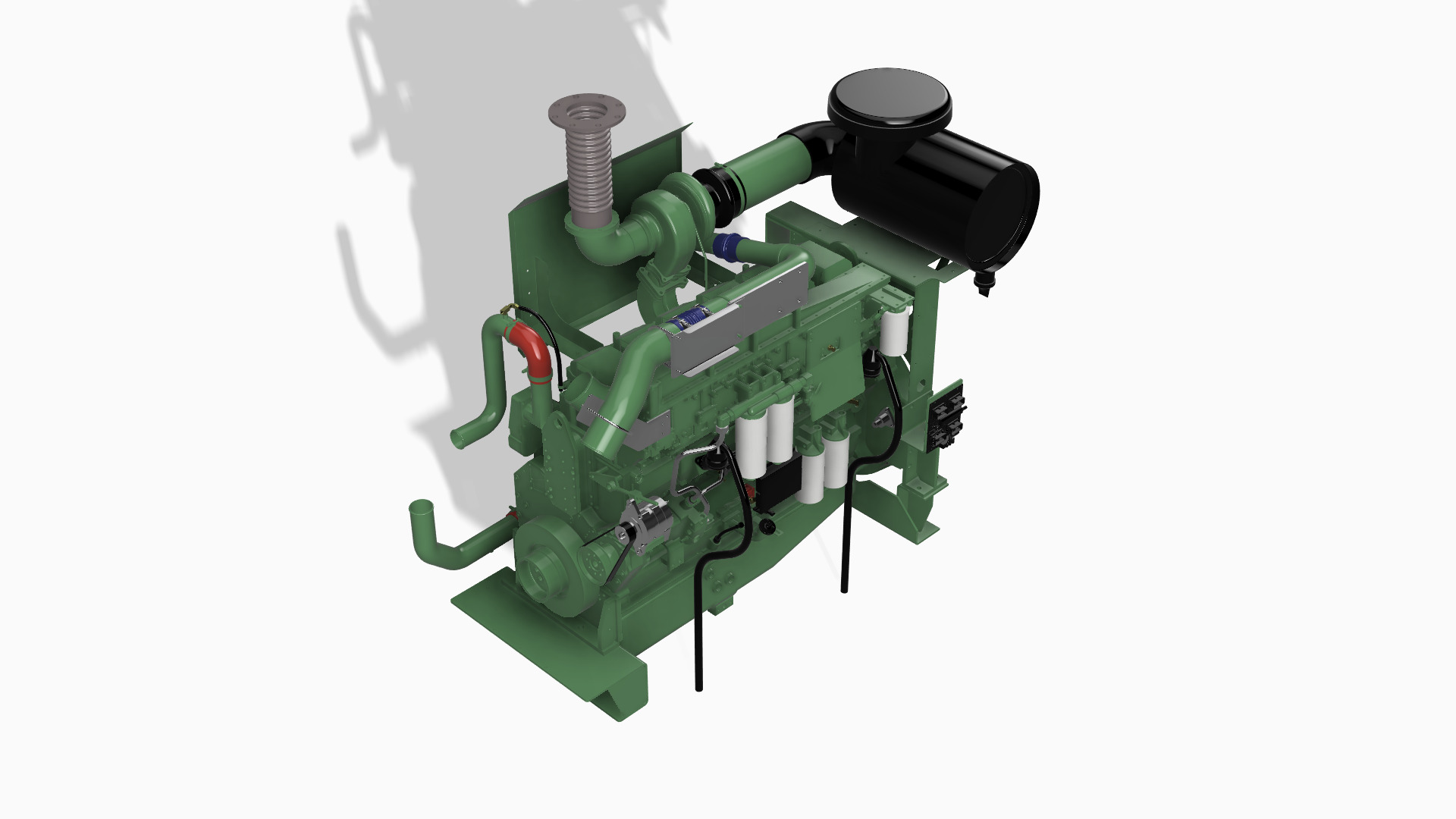 QSK23 Generator cummins diesel engine 3D print model_9