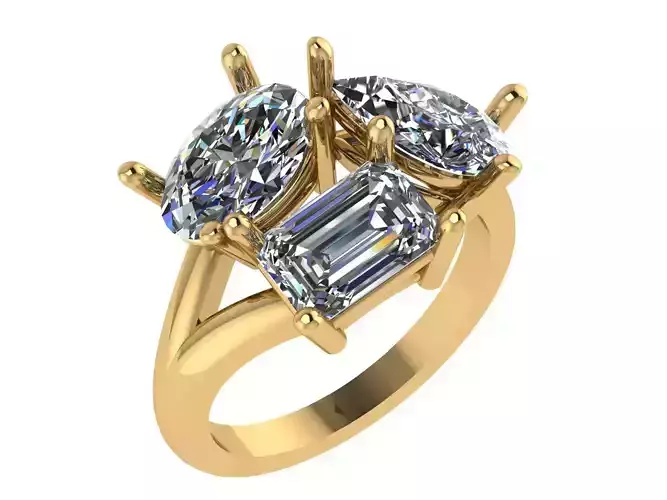 Toi Et Moi trinity ring 