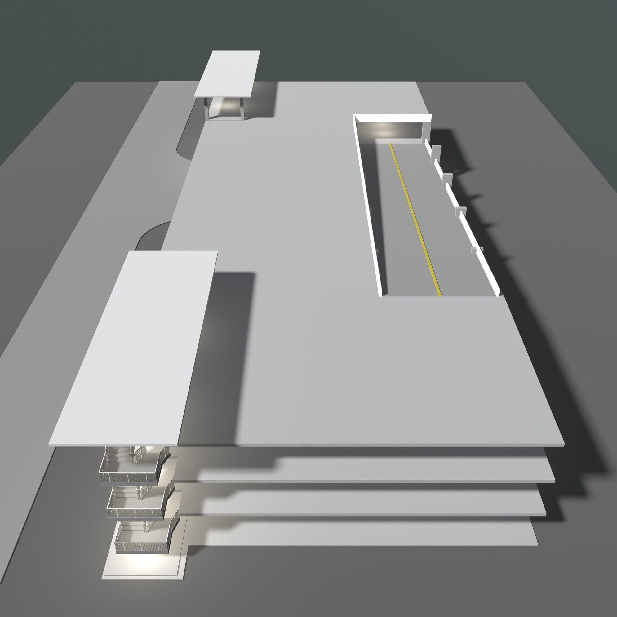 Parking garage building in structure 25-27 3D model_4