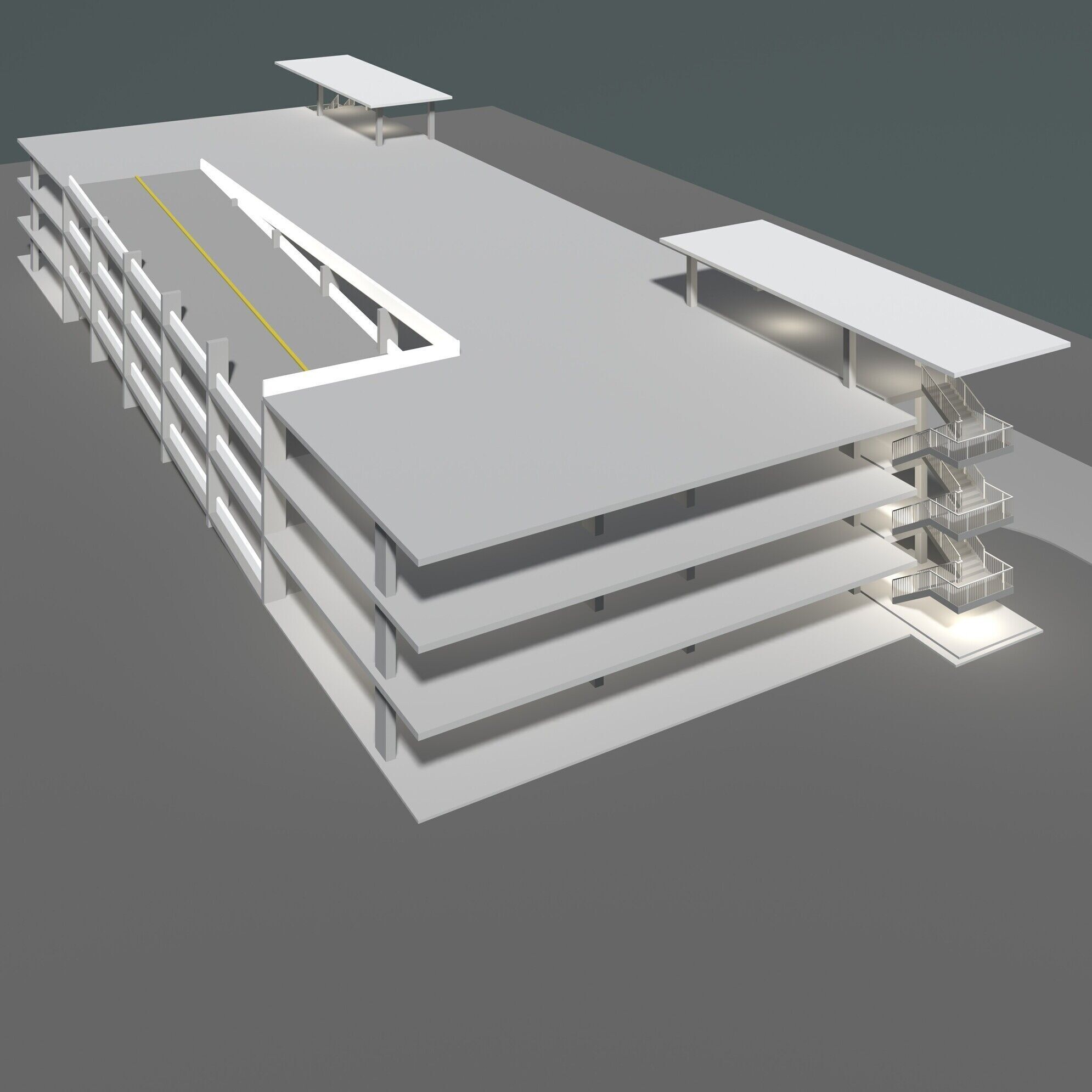 Parking garage building in structure 25-27 3D model_3